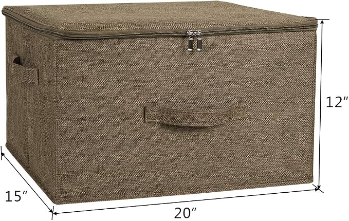 ANMINY 3PCS Storage Bins with Zipper Lids 51.9 Qt Lidded Fabric Storage Boxes - Image 3