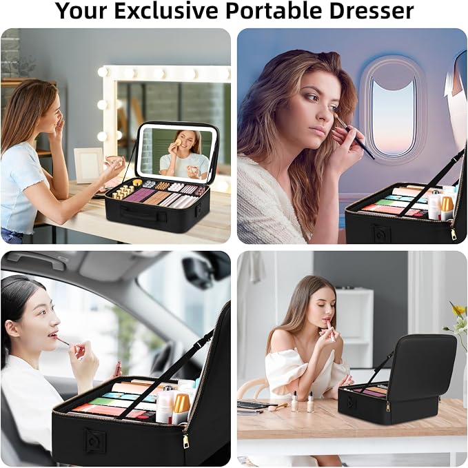 15“×11“Professional Makeup Train Case, Large Waterproof Travel Makeup bag - Image 7