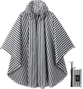 Rain Poncho Jacket Coat Hooded Zipper Style by salamra