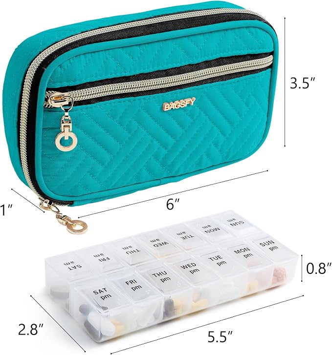 BAGSFY Pill Organizer Case 2 Times a Day- Weekly Medicine Organizer Travel Pill - Image 2