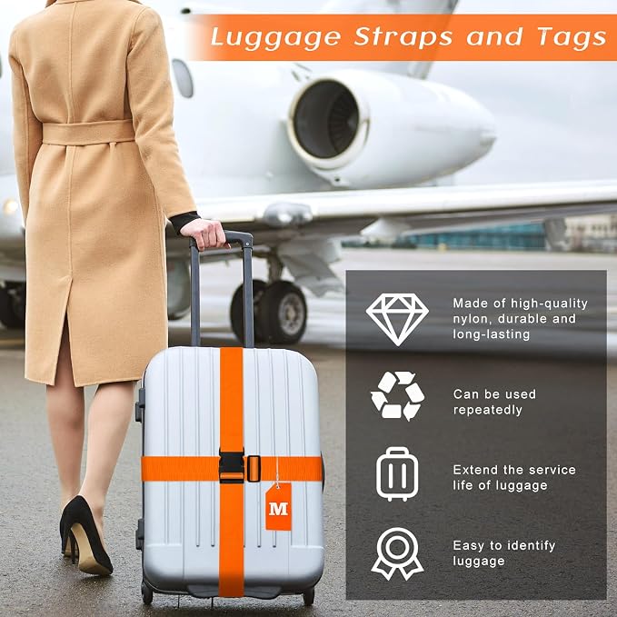 Weewooday 8 Pcs Luggage Straps Suitcase Tags Set - Image 6