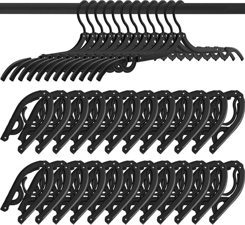 12 PCS Black Portable Folding Clothes Hangers, Non-Slip Folding Hangers by Unknown
