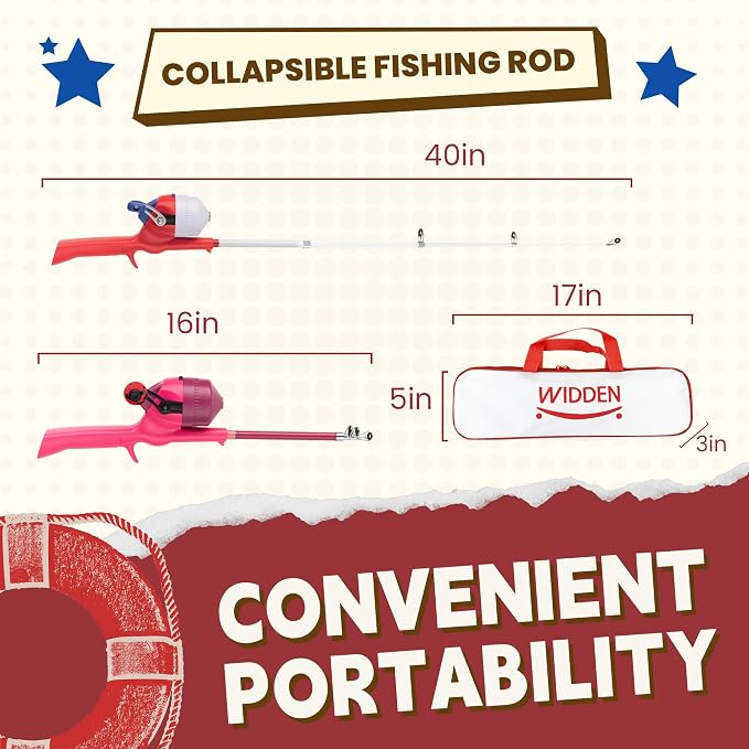 Kids Fishing Pole, Telescopic Fishing Rod, Toddler Collapsible Fishing Rod and - Image 2