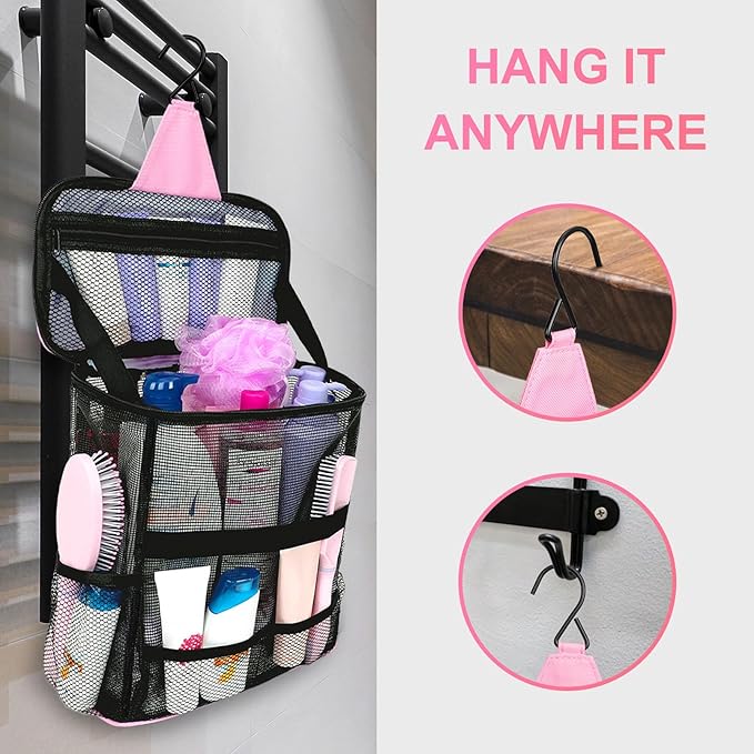 Mesh Shower Caddy, Portable HangingTravel Toiletry Bag Dorm Room Essentials - Image 5