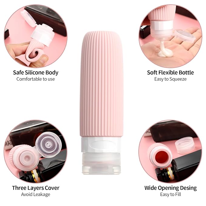 16 Pack Travel Bottles for Toiletries, Oversize Silicone Travel Containers jar - Image 2
