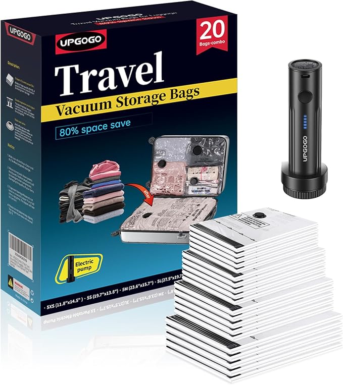 Combo 20 Pack Travel Vacuum Bags by UPGOGO