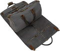 2 in 1 Canvas Leather Suit Luggage Garment Bag by CRUITBILI