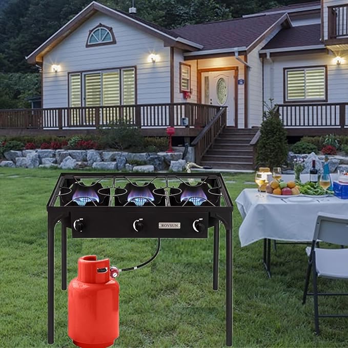 ROVSUN 2/3 Burner Outdoor Propane Gas Stove High Pressure Stand Cooker - Image 7