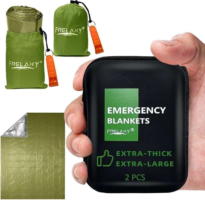 Frelaxy Emergency Blanket 2-Pack/4-Pack, Extra-Thick Extra-Large Space Blankets by Frelaxy