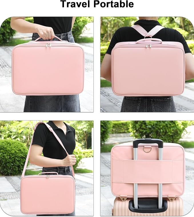 Chomeiu Makeup Bag with LED Mirror, Large Train Case - Image 7