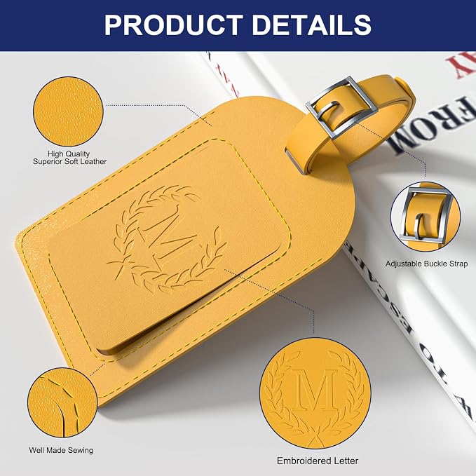 FESAS 3 Pack A-Z Alphabet Luggage Tags - Image 4