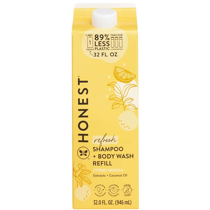 The Honest Company 2-in-1 Cleansing Shampoo + Body Wash Refill Carton | Gentle by TheHonestCompany