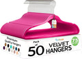 Premium Velvet Hangers 50 Pack Ultra Thin Non Slip Adult Felt Space Saving Suit by TECHZOO