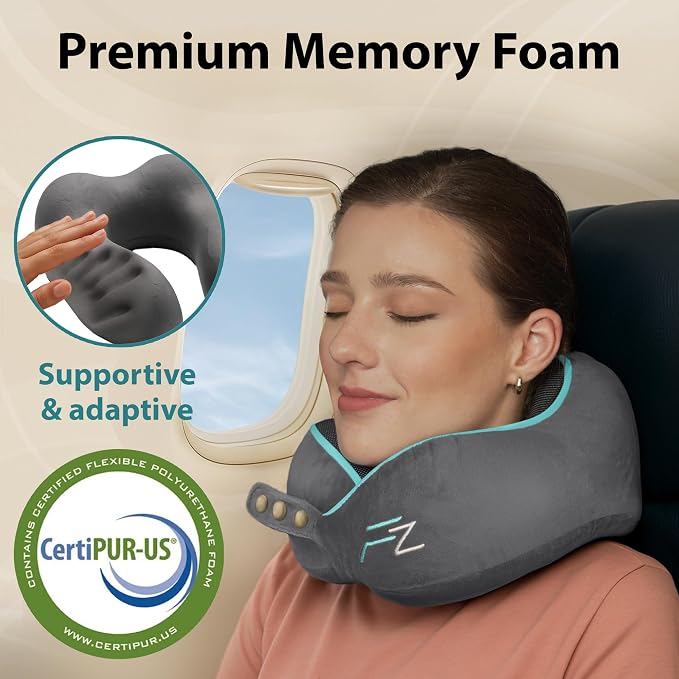 Memory Foam Travel Pillow for Airplanes & Car Rides - Image 2