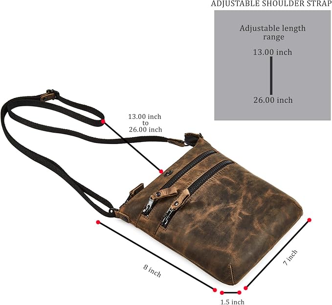 Crossbody Sling Bag for Women Small Real Leather Purse Vintage Travel Crossover - Image 3