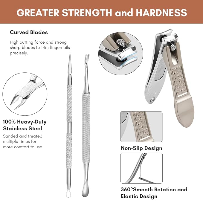 FAMILIFE Manicure Set, Nail Clippers Pedicure Tool, Nail Kit - Image 6