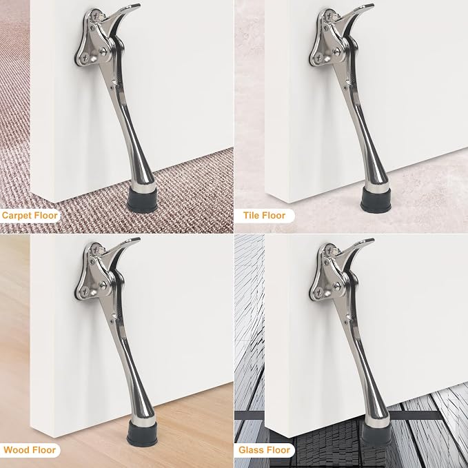 6 Inch Kick Down Door Stoppers for Bottom of Door, Heavy Duty Kickdown Door Stop - Image 5