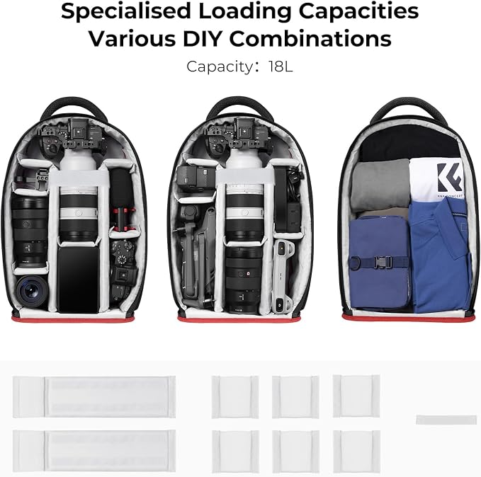 K&F Concept Camera Backpack for Photographers Large Waterproof Photography - Image 4