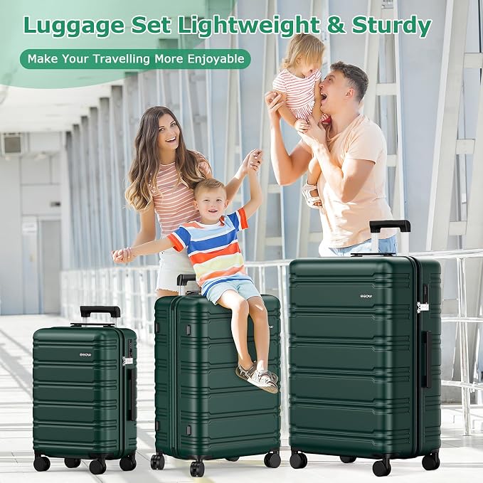 BEOW Luggage Sets 3 Piece For Men Women Expandable Hard Sided Suitcase Sets 3 - Image 9