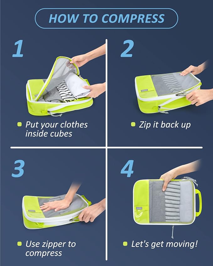 BAGSMART 6 Set Compression Packing Cubes - Image 6