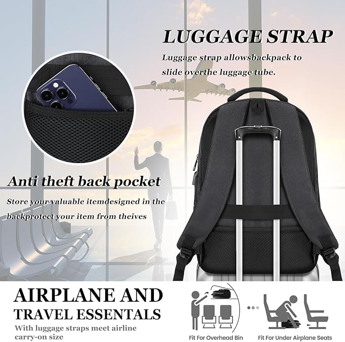 Black Backpack for School, School Backpack for Boys Girls Teens, Backpacks for - Image 6