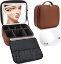 Travel Makeup Bag with LED Mirror and 10x magnifying glass with 3 Lighted by Unknown