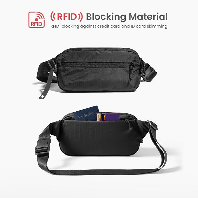 tomtoc 3.5L Sling Bag with RFID Blocking, Crossbody Bag Chest Shoulder Pack - Image 4