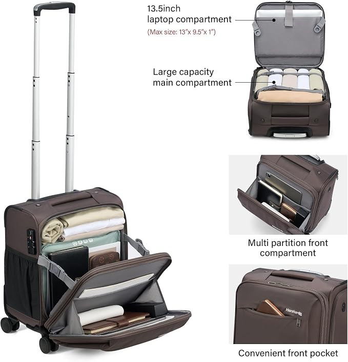 Hanke 16 Inch Underseat Carry On Luggage - Image 6