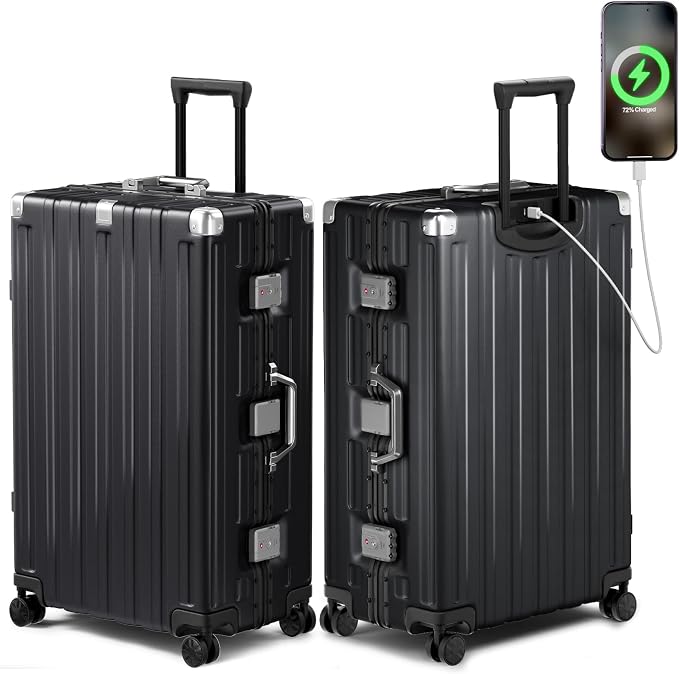 Krute Aluminum Frame Luggage 28 inch Zipperles Suitcase by Krute