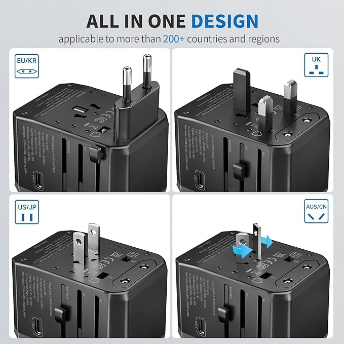 EPICKA Universal Travel Adapter, International Power Adapter - Image 2