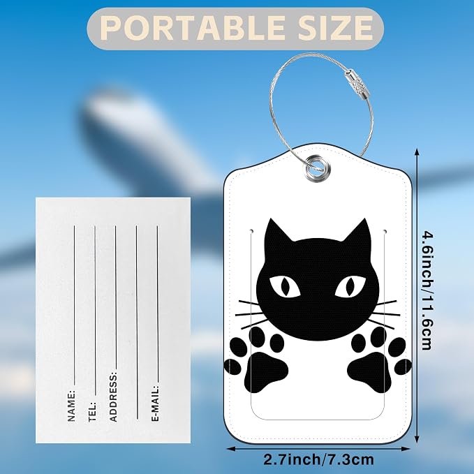 2 Pcs Cute Black Cat Luggage Tags - Image 2