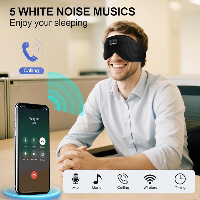 Sleep Headphones, Sleep Mask Bluetooth Wireless Music Eye Mask, Sleeping Mask - Image 6