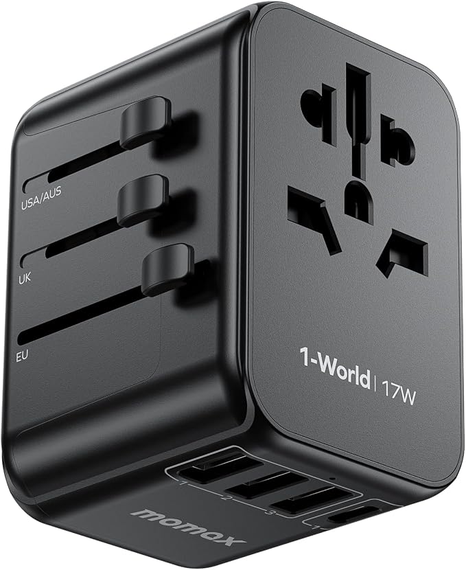 MOMAX European Travel Plug Adapter, Worldwide All in One Travel Adapter by MOMAX