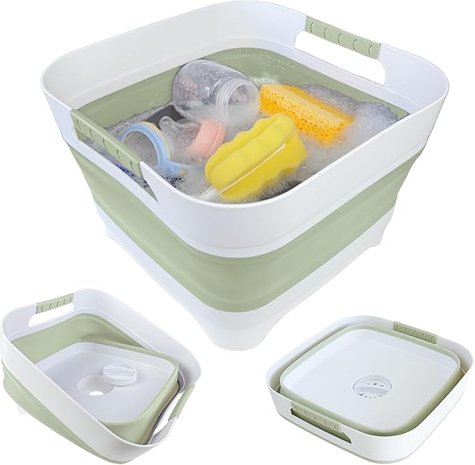 Wash Basin for Baby Bottles, Versatile Wash Tub for Kitchen, Outdoor Camping by Gimwa-foldtokeepopenformore