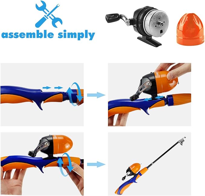 Urban Deco Kids Fishing Pole Set Portable Telescopic Kids Fishing Rod and Reel - Image 5