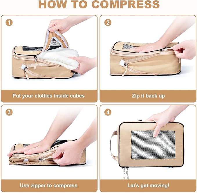 7 Set Compression Packing Cubes Packing Organizer - Image 7