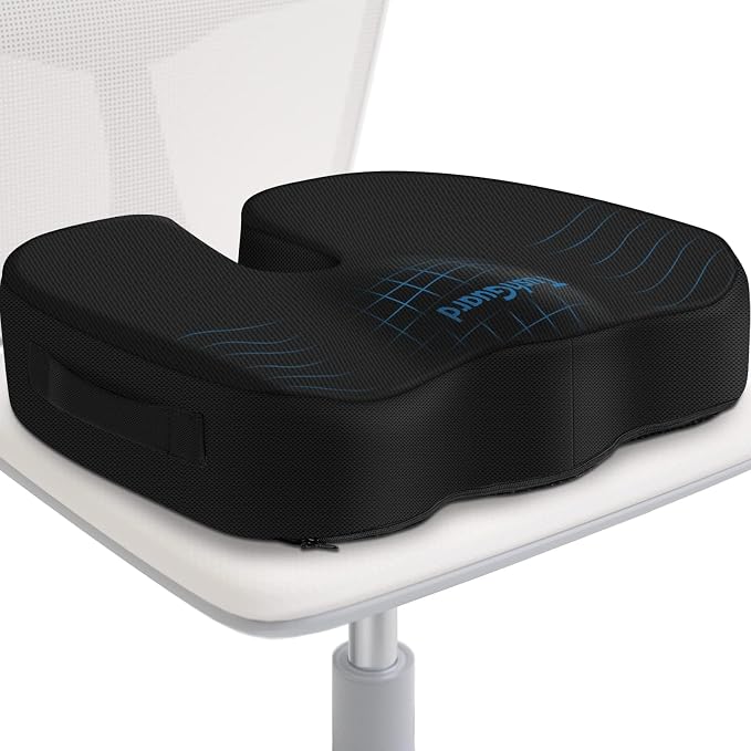 TushGuard Seat Cushion for Office Chair Memory Foam Non-Slip Cushion Back by TushGuard