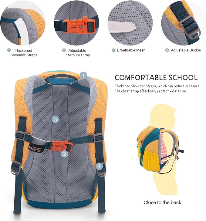 MOUNTAINTOP Kids Backpack 12L Toddler Hiking Backpack, Kindergarten Preschool - Image 3