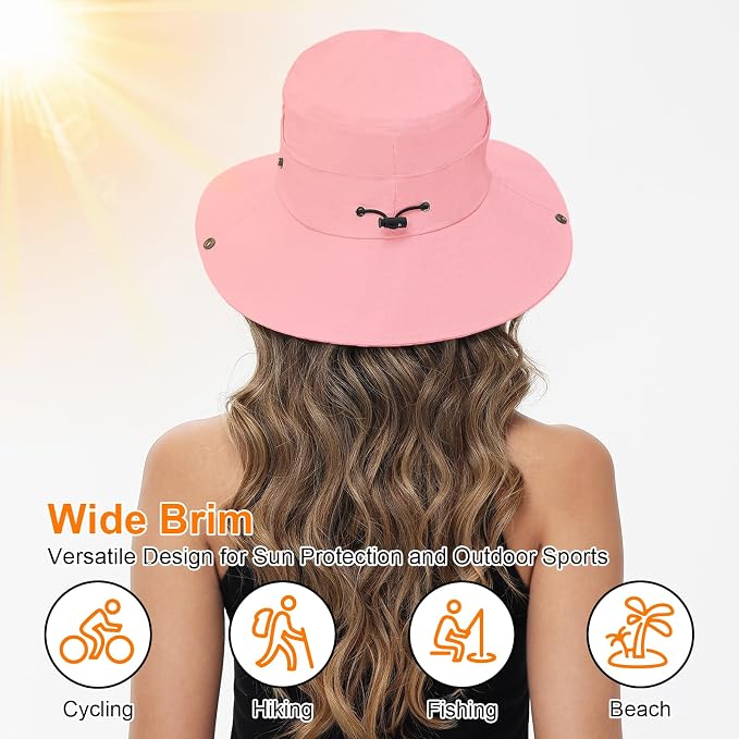 Sun Hats for Women Bucket Hat UV Protection Fishing Hat Wide Brim Safari Hats 2 - Image 4