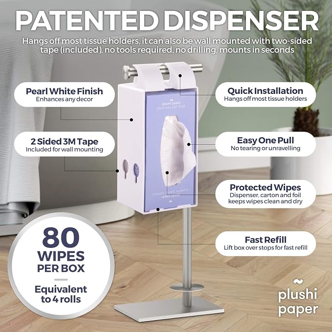 Toilet Paper Holder + 4 Boxes 320 Wipes Septic Safe Tube Free 4 Ply Soft RV - Image 2