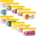 SPLF 10 Pack Stand-Up Reusable Snack Bags Dishwasher Safe, BPA Free Food by SPLF