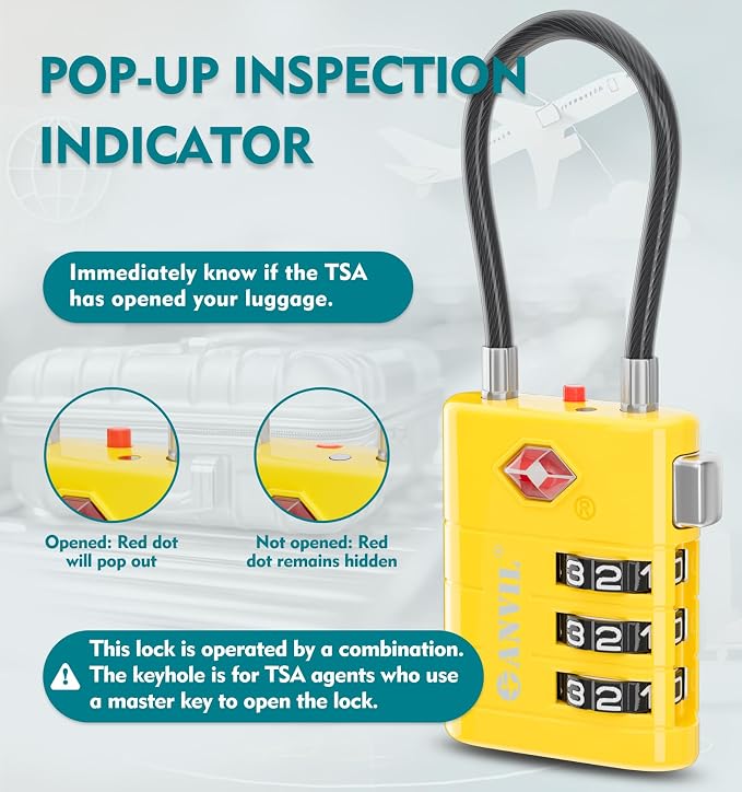 ANVIL TSA Approved Luggage Locks – High Security TSA008 Combination Travel Locks - Image 3