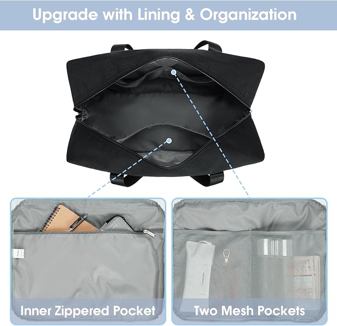 Carry on luaggage 22x14x9 Airlines Approved Foldable Carry on Bag Travel Duffel - Image 3