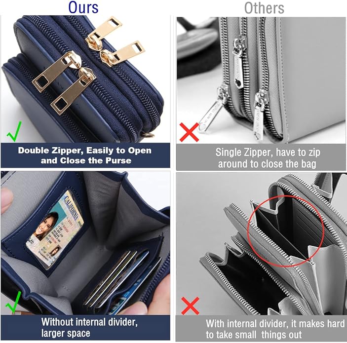 Crossbody Cellphone Purse Women Touch Screen Bag RFID Blocking Wallet Handbag - Image 3