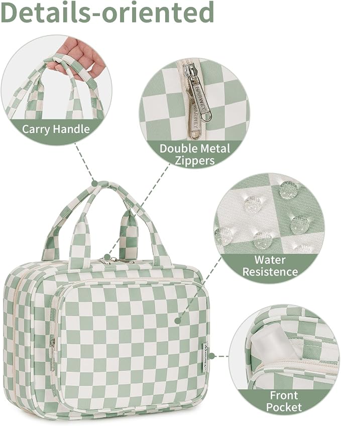 Narwey Travel Toiletry Bag for Women Large Hanging Makeup Bag Organizer - Image 8