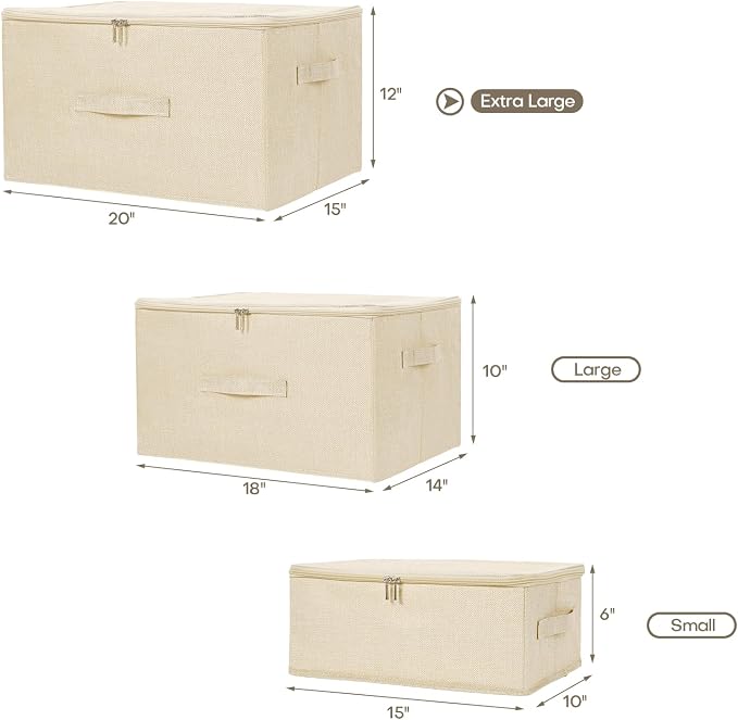 ANMINY 2PCS Storage Bins with Zipper Lids 36 Qt Lidded Fabric Storage Boxes - Image 5