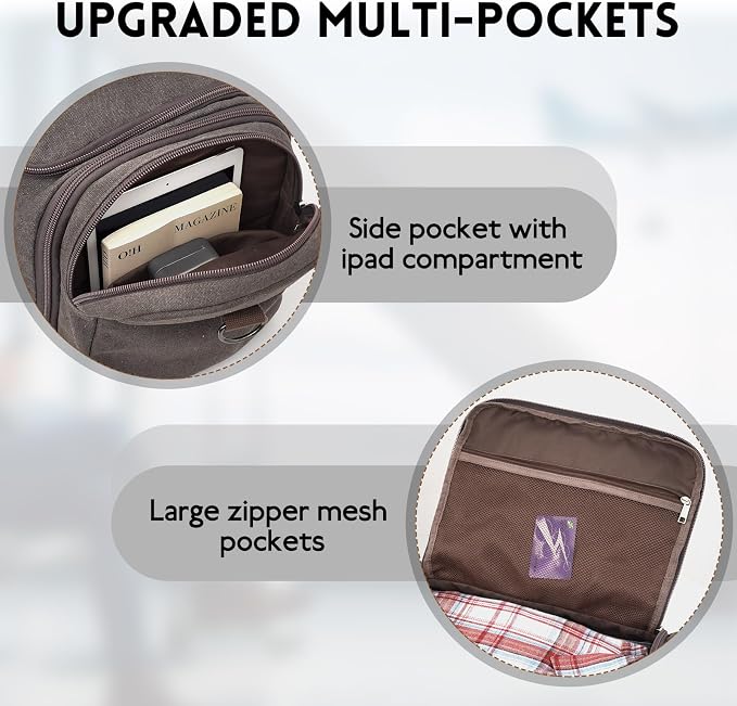 Men'S Duffle Bag For Travel, Expandable Canvas Duffel Bags Overnight Weekend - Image 3