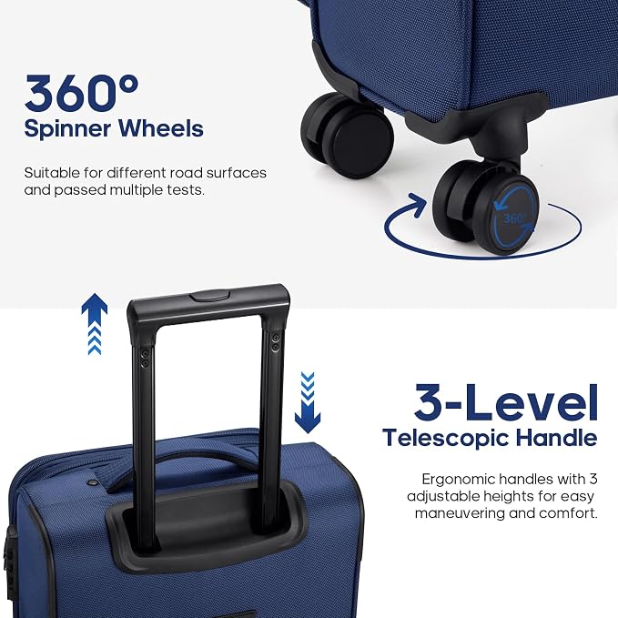 UKEIN Softside Expandable Carry On Luggage 22x14x9 Airline Approved, 20 Inch - Image 6