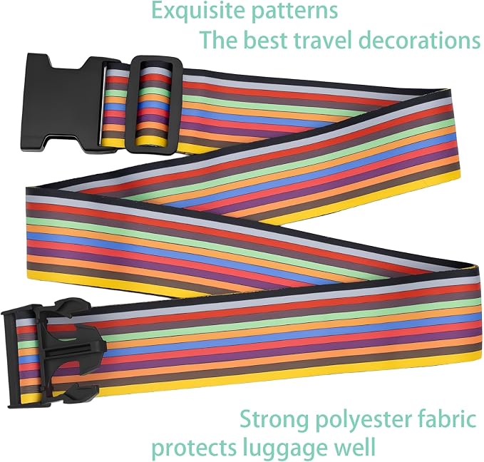 Stripes Luggage Straps for Suitcases, Adjustable Luggage Travel Belt to Keep - Image 4