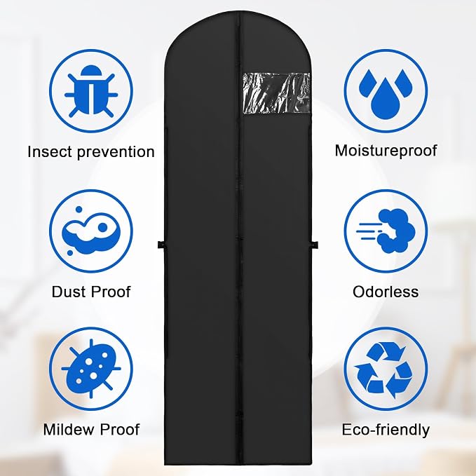 70" Long Garment Bags for Travel Dress, 2 Pack Dress Bags for Gowns, Garment - Image 5